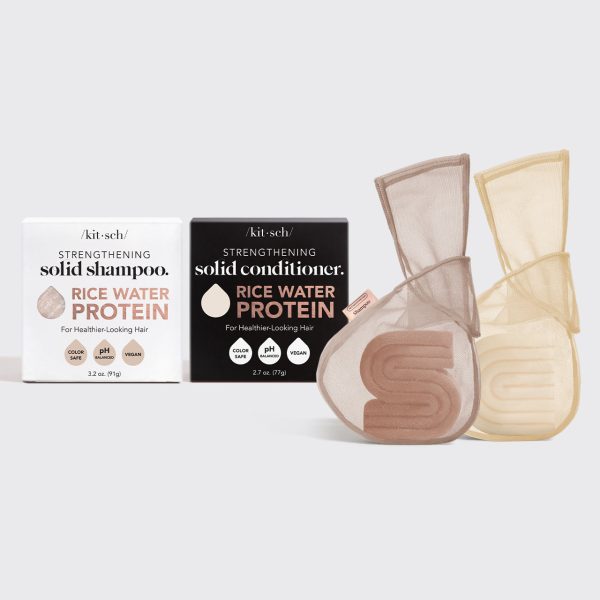 Rice Water Shampoo & Conditioner Combo + Bar Saver Bags Bundle