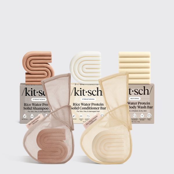 Rice Water Shampoo & Conditioner Combo. Body Bar. Bar Saver Bags Bundle